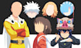 make a flat style minimalist character vector art