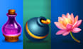 create premium game icons, coins, gems and reward assets