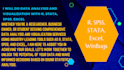 do data analysis, visualization using r, stata, spss, excel