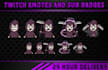 design cute custom twitch emotes, twitch sub badges, badges
