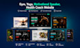 make gym, yoga, motivational speaker, health coach website