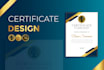 create professional diploma, custom certificate designs