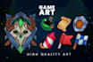 create amazing high quality game art, props, icons, items