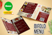 design bifold trifold  booklet or digital menu