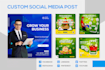 design 10 unique social media posts, banner ads