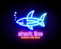do initial neon text logo with unique animated GIF