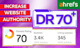 increase ahrefs domain rating DR 70 using authority backlinks