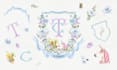 personalized watercolor crest for wedding