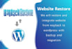 restore the website from the archive wayback machine into wordpress