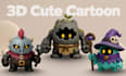 design cute 3d characters and action figures for 3d print in cartoon style