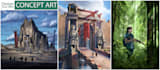 create fantasy environment concept art for game, digital landscapes