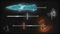paint concept art of items, weapons and creatures