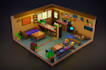 create a 3d isometric building design by request
