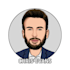 cartoon logo portrait big head