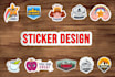 design unique logo, sticker badge patch and label die cut