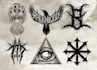design the black death metal emblem and symbol
