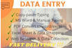 do fastest data entry in one day and internet research