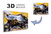 make your 2d canvas image into a 3d canvas mockup