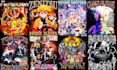 design a vintage 90s bootleg anime