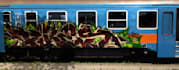 draw a digital graffiti on a train