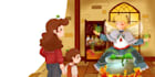 draw children book illustration animal character and human