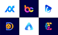 design flat modern corporate startup timeless minimalist app gradient logo