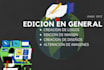 creation of logo ,photo editing ,image modification