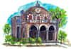 create a watercolor portrait of your house or building
