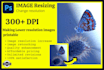 resize image, change dimension, increase resolution 300 dpi