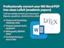 convert word or PDF to latex on overleaf and write documents