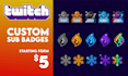 create express custom twitch sub badges