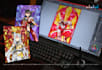 draw custom stained glass illustrations for prints and bookmarks