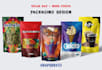 create a pixelperfect packaging design and weed pouch design in 24 hour