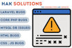 fix laravel, php, mysql, html, css, js bugs