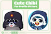 drawing cute chibi for the profile picture and illustration
