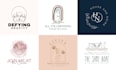 design a unique feminine hand drawn logo with boho line art