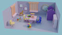 do a low poly isometric room