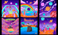create trippy psychedelic illustration for album cover
