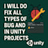 do fix all types of bug and crash in unity projects