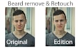 beard and facial hair removal , retouch