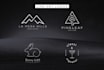 do modern line art text and badge logo design