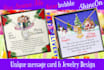 make unique jewelry message card and necklace design for shine on