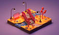 create a 3d isometric illustration