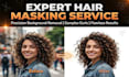 do complex hair masking and hair background removal, hair refine edge, hair line