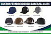 custom embroidered baseball hats designed and delivered