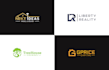 design modern construction, real estate business logo