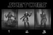do character design, concept art in different style