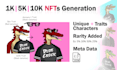 create nft character art design for 1k 5k,10k collection