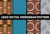 design urgent logo initial monogram seamless pattern and stencil