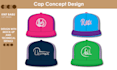 do the flat sketch,  tech pack of the cap, hat design